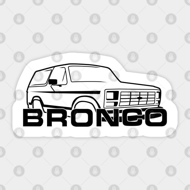 1980-1986 Ford Bronco New Logo Black Sticker by The OBS Apparel